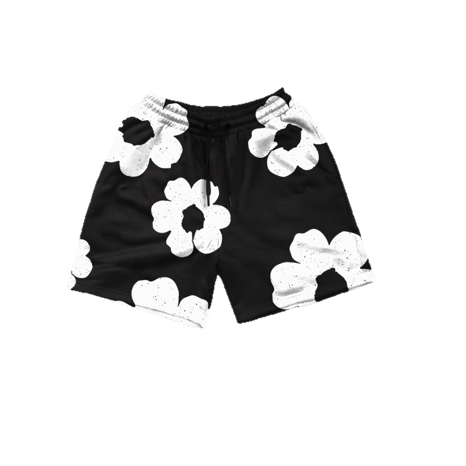 2026 Luxury Brand Designer Clothing Men's Summer Black And White Floral Print Shorts Trendy Fashion Casual Sports Shorts New Versatile Spring Sum