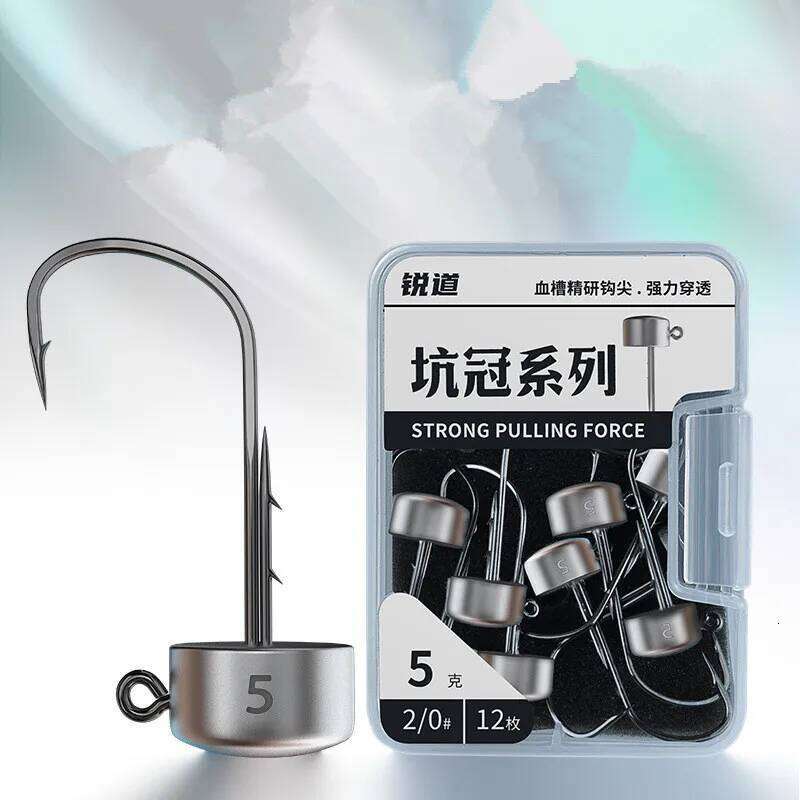 Fishing NED Jig Head Hook Strong Pulling Force Anti Off Double Barbed Sharp Hooks Lot 12 Pieces SALE Z260228
