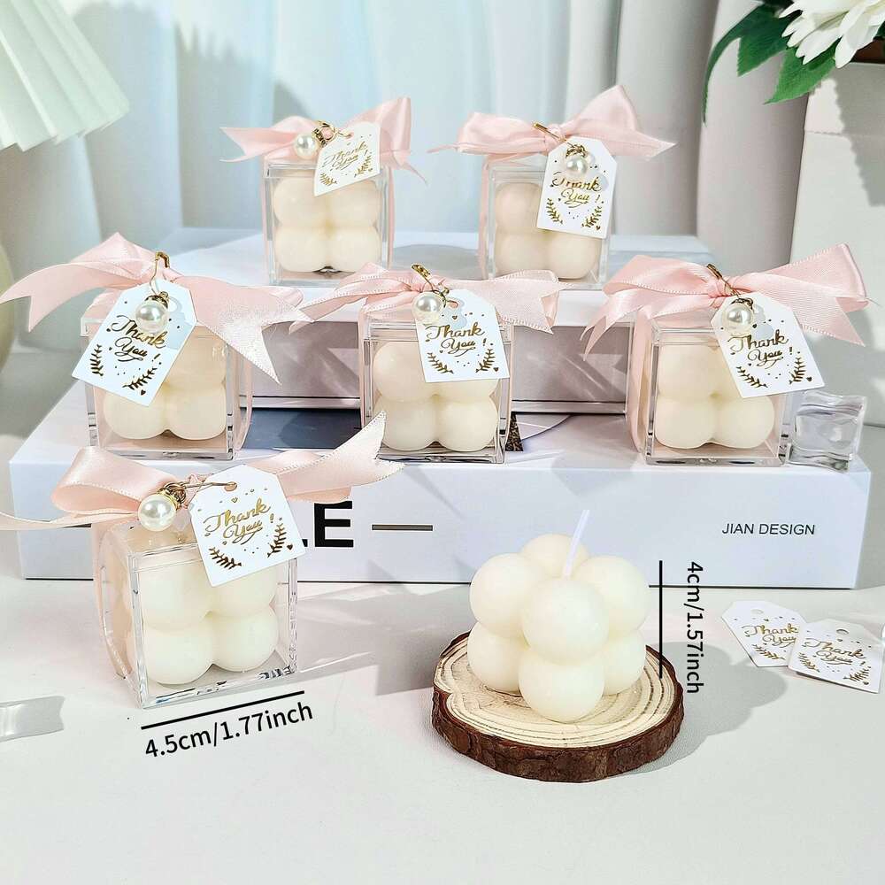5/10/20 Sets of Scented Bubble Candles, Small Cube Candles for Baby Shower Favors, Gender Reveal Party Decorations, Wedding W260303