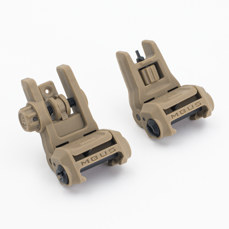 Gen III Flip Up Sights Front & Rear Black Polymer 20mm Picatinny Mount