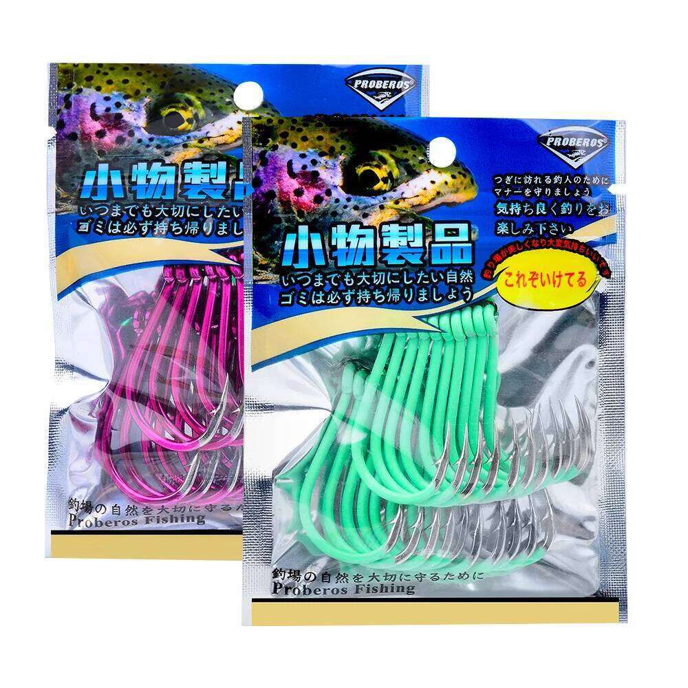 10Pcs/Set Carbon Barbed Single Accessories Used for Soft Bait Saltwater Steel Fishing Colorful Hook Fish Z260228