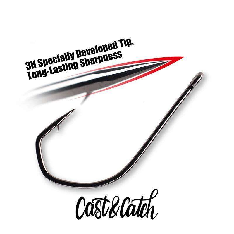 Cast&Catch Long Shank Dropshot Hooks 10pcs Barb High Carbon Alloy Steel Locking Curve Bass Freshwater Fishing Tack Z260228