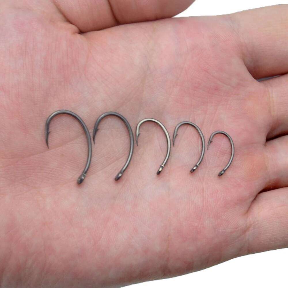 45pcs PTFE Coated High Carbon Stainless Steel Barbed Fish Hook With Eye X503 Fishing Accessories Z260228