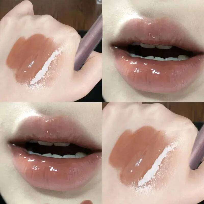 Diamond Glitter Solid Jelly Lip Pen Moisturizing Mirror Water Lipstick Light Film-forming Non-Fading Gloss Cosmetics H260302