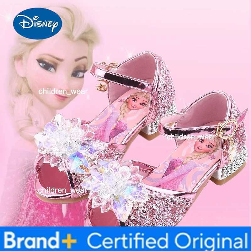 Disney Frozen Aisha Girls High Heel Shoes Princess Dance Shoes Baby Girls Fashion Crystal Shoes Elsa Sandals Party Fashion sandals H260303