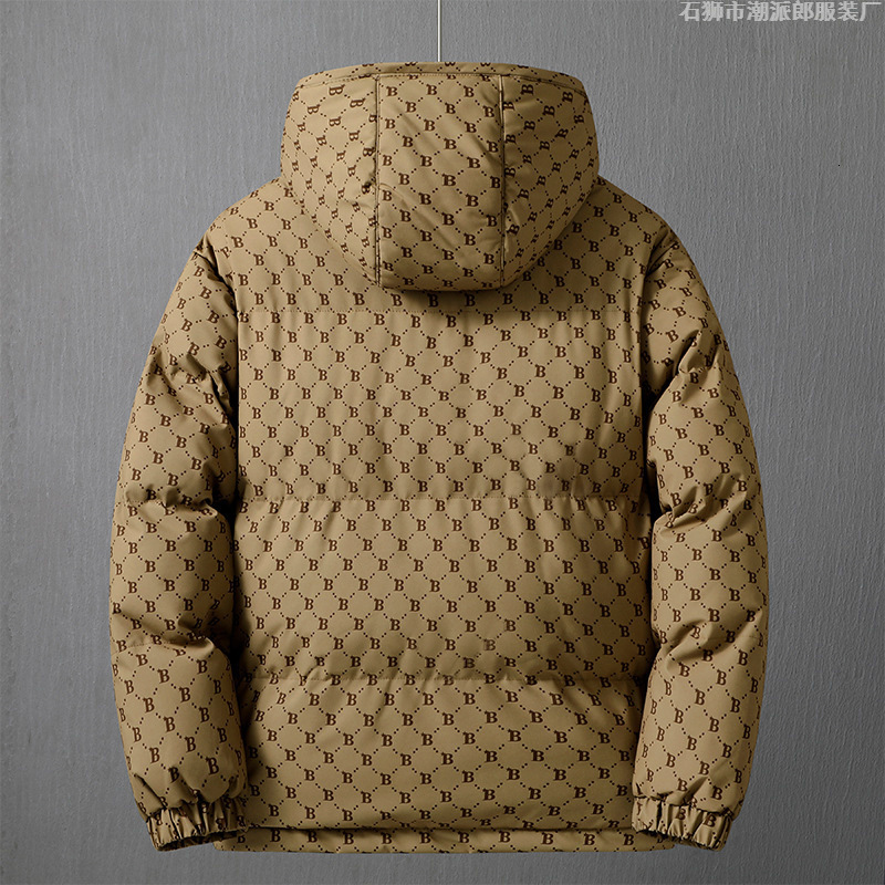 2026 Luxury Brand Designer Clothing 2025 Popular Couple's Cotton Jacket With Hood, Winter Trendy Coat, Thickened Cotton Coat With B-Print For Men - view 4