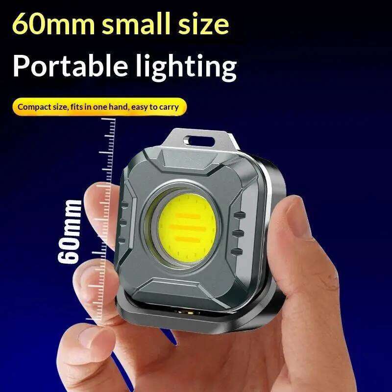 Magnetic Handheld Flashlight, Portable COB Keychain Light with High Lumen for Camping Outdoor Work EDC S260302