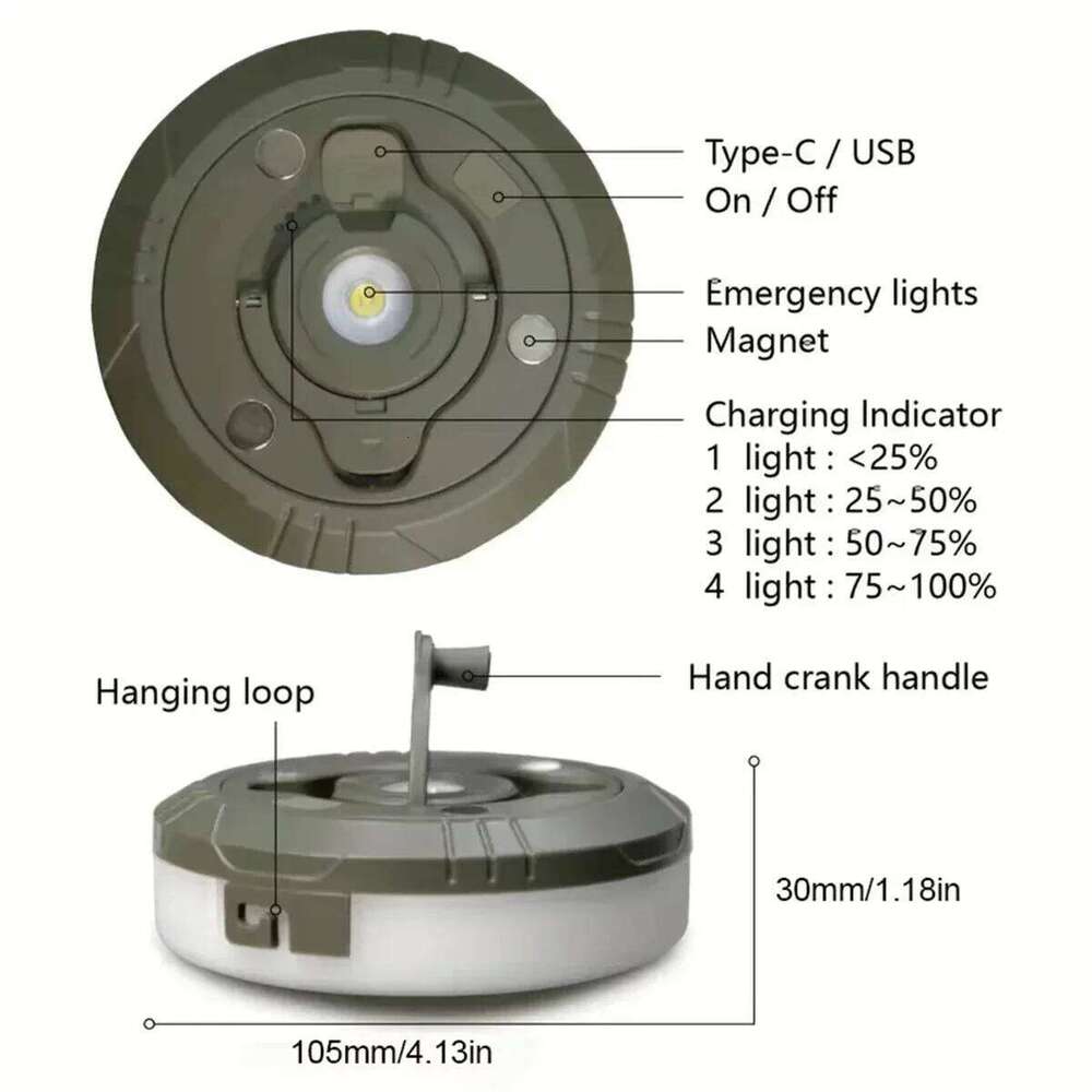 4-in-1 Reel String Lights Outdoor USB Camping Lamp Recyclable LED Night Light For Garden Tent Room Decor S260302