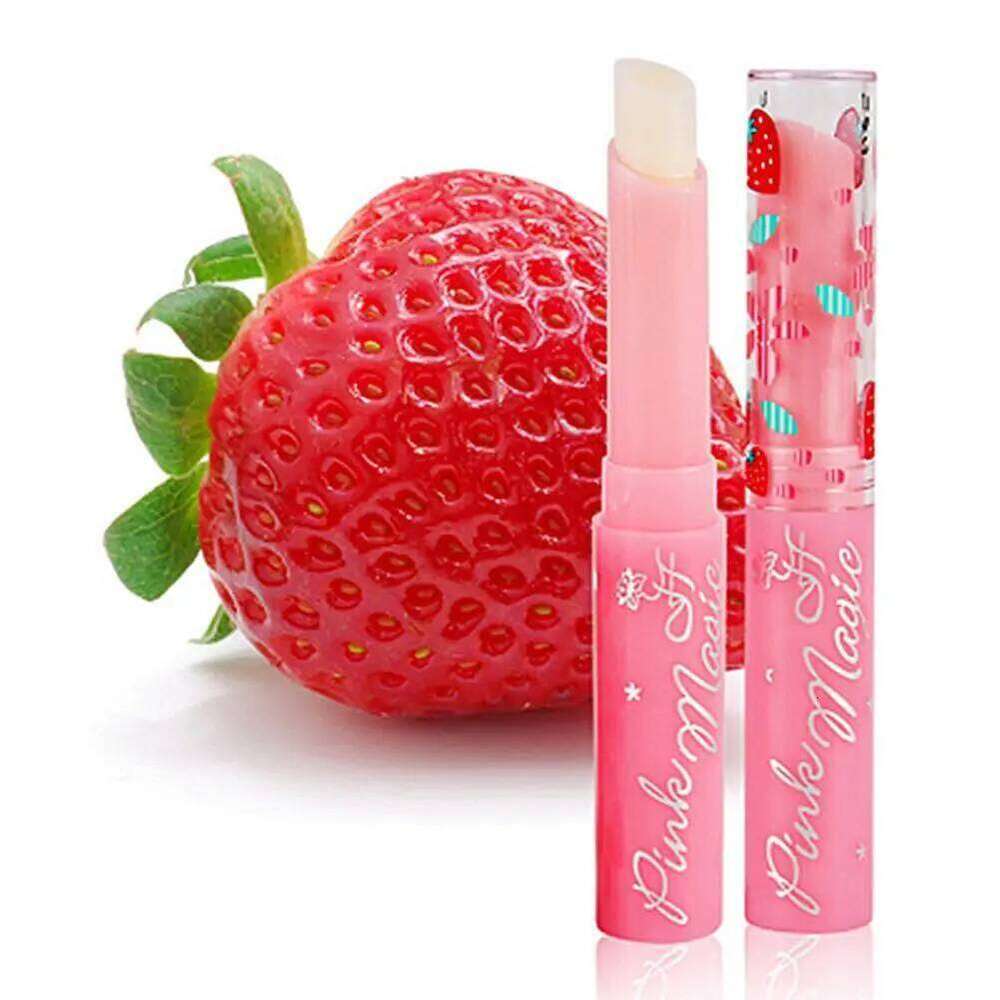 Strawberry Changing Balm Moisturizing Fading Non Stick Cup Lipstick Easy To Color Lip Gloss H260302