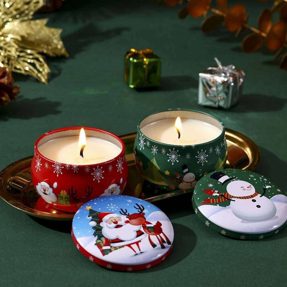 4pcs/box Fragrance Scented Christmas Gifts Creative Ornaments Aromatherapy Candles Party Decoration W260303