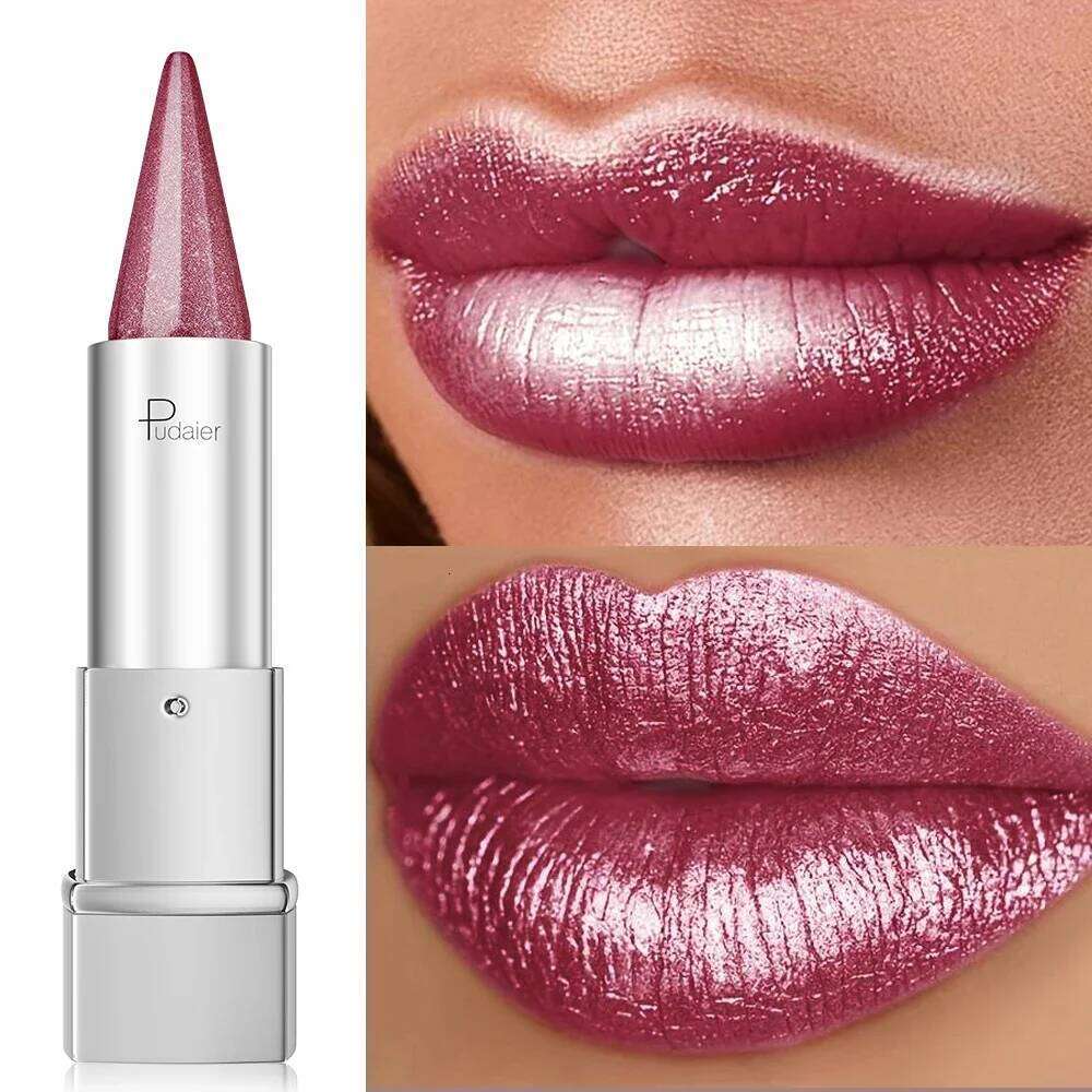 Waterproof Sparkle 24H Long Lasting, Pearlescent Shiny Lip Makeup, Lightweight Colorfast Lipstick H260302