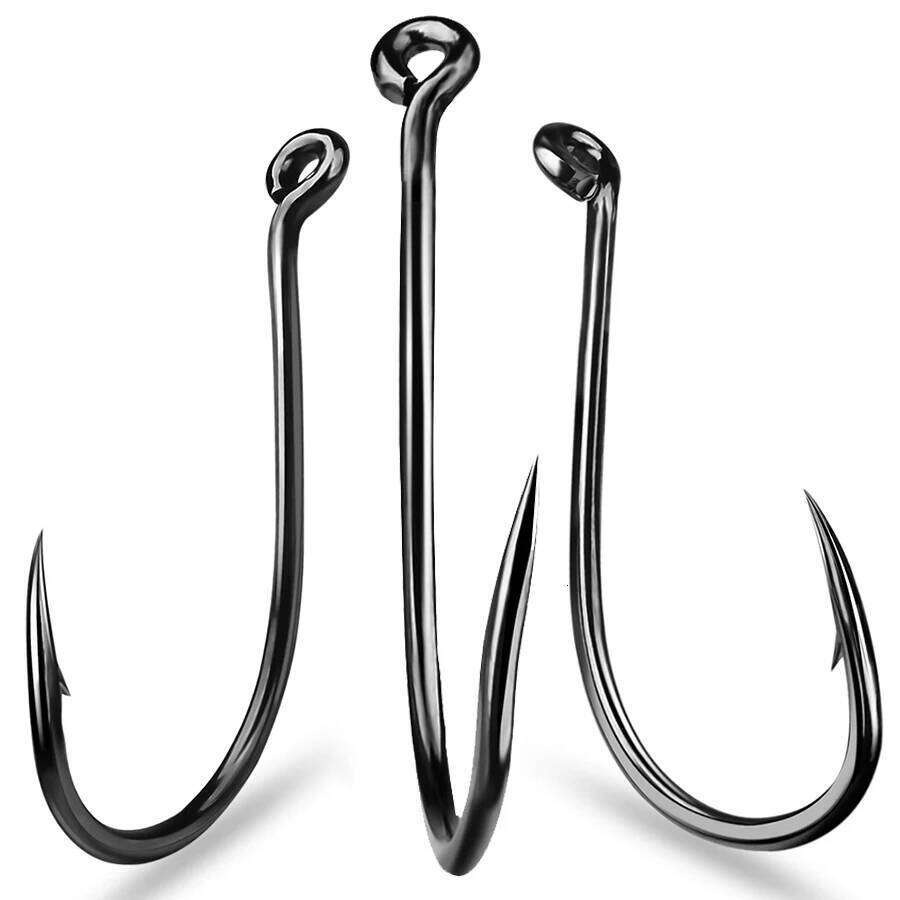 Offset Circle High Carbon Steel Octopus Black Catfish Fishing Freshwater Fish Hooks 19 Sizes 19-22# Z260228