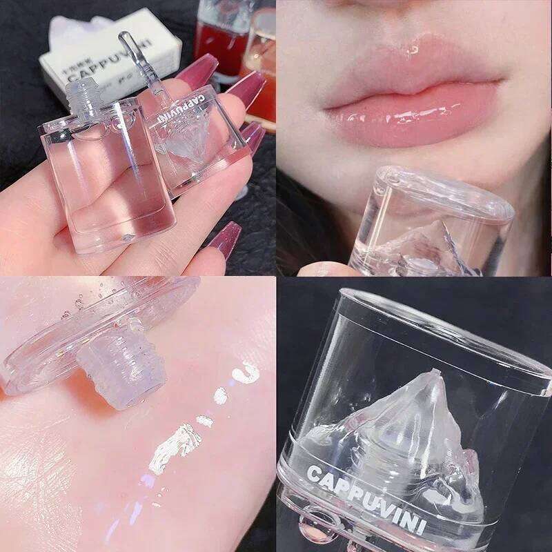 Ice Mountain Gloss Honey Oil Crystal Jelly Lip Glaze Moisturizing Transparent Waterproof Liquid Lips Makeup Cosmetics H260302