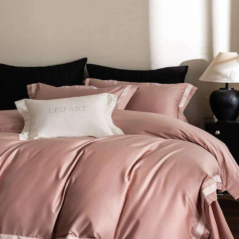 Customizable led luxury 100 pcs double-strand long-staple four-piece set cotton skin-friendly bed sheet quilt cover W260302