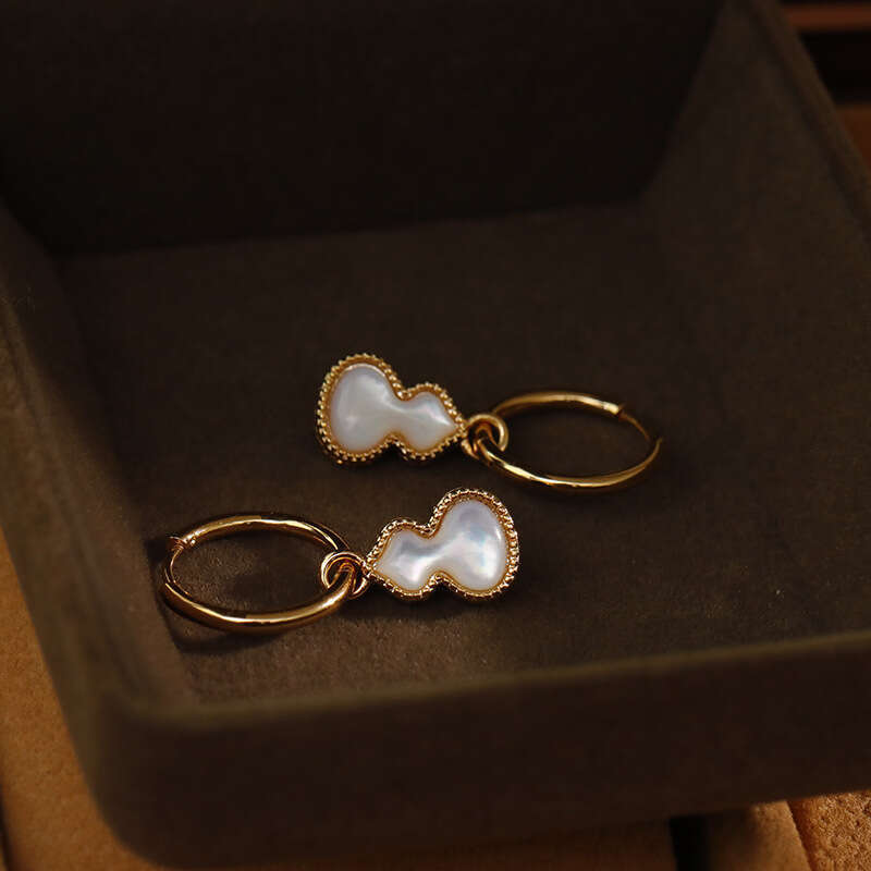 Double-sided Gourd Earrings For Women Natural Shell Earrings Hot-selling Ear Accessories