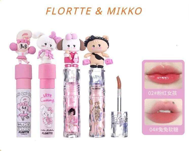 FLORTTE MIKKO ESTHER BUNNY CREAMY LIP CREAM Ice lens lip glaze water gloss lipstick Lip oil H260302