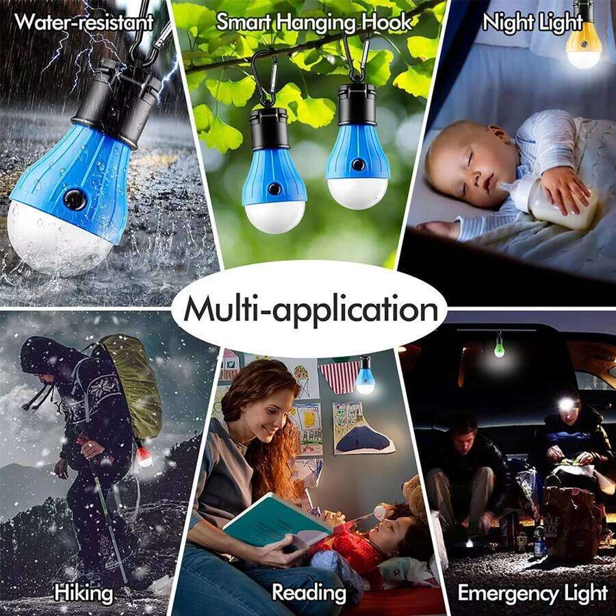 Outdoor Camping Lantern,Portable LED Tent Light with 3 Modes,Hanging Bulb for Hiking Fishing Emergency Lighting,Christmas Gifts S260302