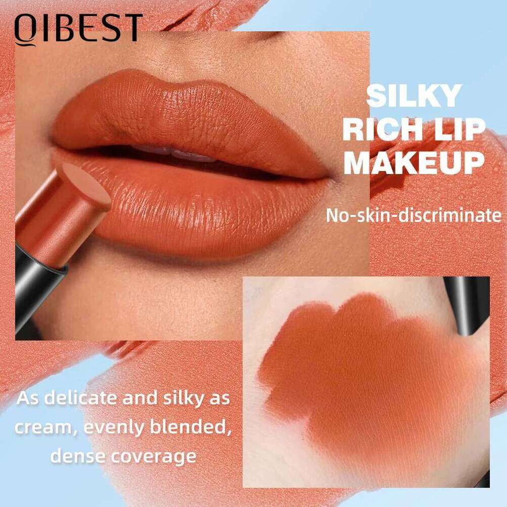 QIBEST Nude Velvet Matte Lipstick Long-lasting Highly Pigmented Tint Not Stick Cups Red Green Orange Black White Lip Stain H260302