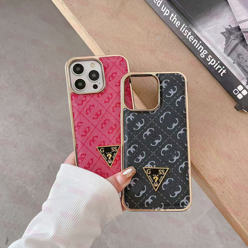 Designer phone case for iphone 18 17pro max 16 15 14 13 Pro phone case electroplating Guess Leather Card Slot Holder High Quality Purse Luxury Designer Fashion case