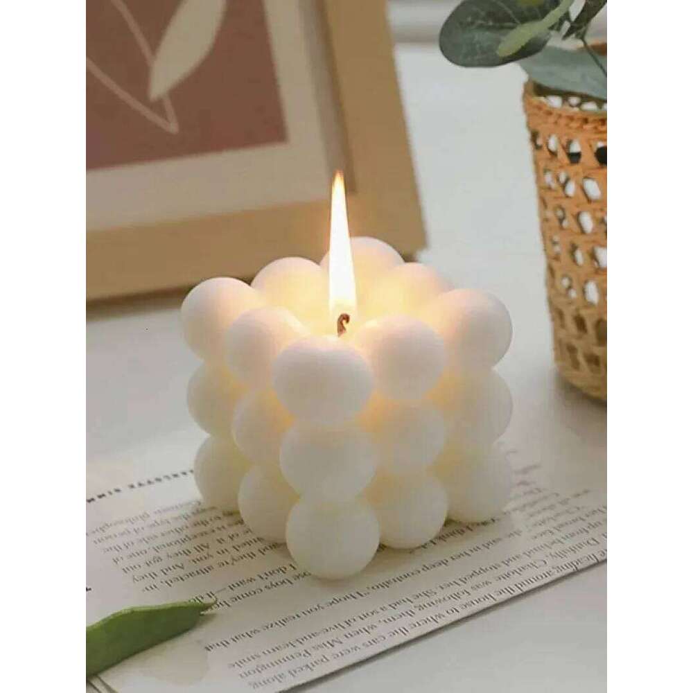 1pc Creative Ball Shape Soy Wax Magic Cube Aromatherapy Candle High-end Wedding Souvenir Gift Handmade Decorative Object W260303