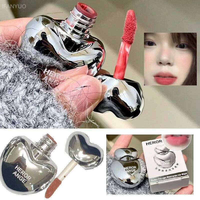 Peach Heart Silky Lipstick Velvet Matte Blush Gloss Face Liquid Pink Lip Tint Cream Pigment Long Lasting Lips Makeup H260302