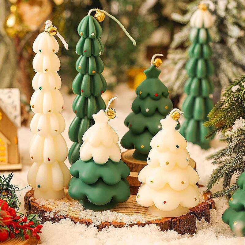 Scented Tree Table Decoration and Accessories Gift Candles for Christmas Guests Soy Wax W260303