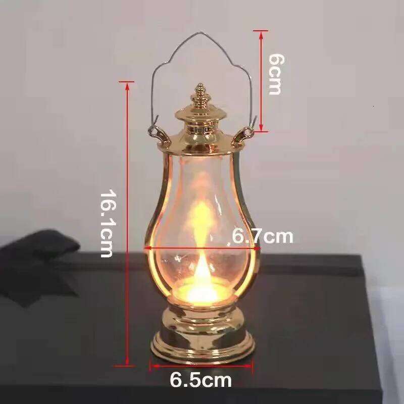 Led Retro Oil Lamp Portable Wind Light Electronic Candle Lamps Bedroom Living Room Decoration Kerosene Lights S260302