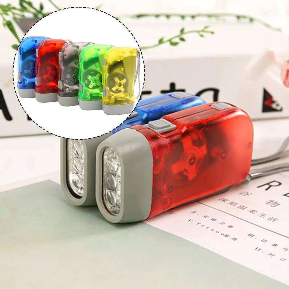Hand Pressing Dynamo Crank Power Wind Up Flashlight Mini Self Generating Torch LED Camping Lamp Light Outdoor Survival Tool S260302