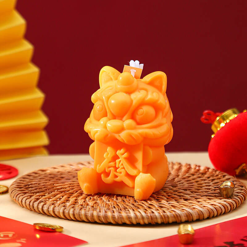 New Chinese Style Lion Awakening Gourd Yuanbao Aromatherapy Candle Home Decoration Photography Prop Wedding Gift W260303