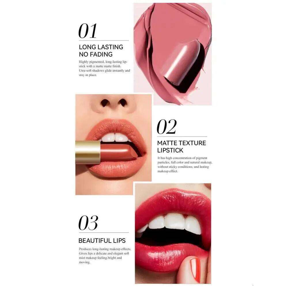 6 Colors Gold Bar Lipstick Diamond Pearlescent Glitter High Shine Non Sticky Long Lasting Pink Lips Makeup H260302