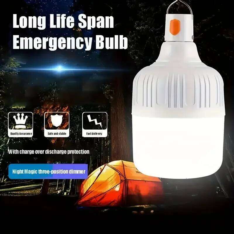 60W/80W Portable Outdoor Camping USB Rechargeable BBQ lamp LED Emergency Bulb Hook High Power Tents Lantern Night Lights S260302