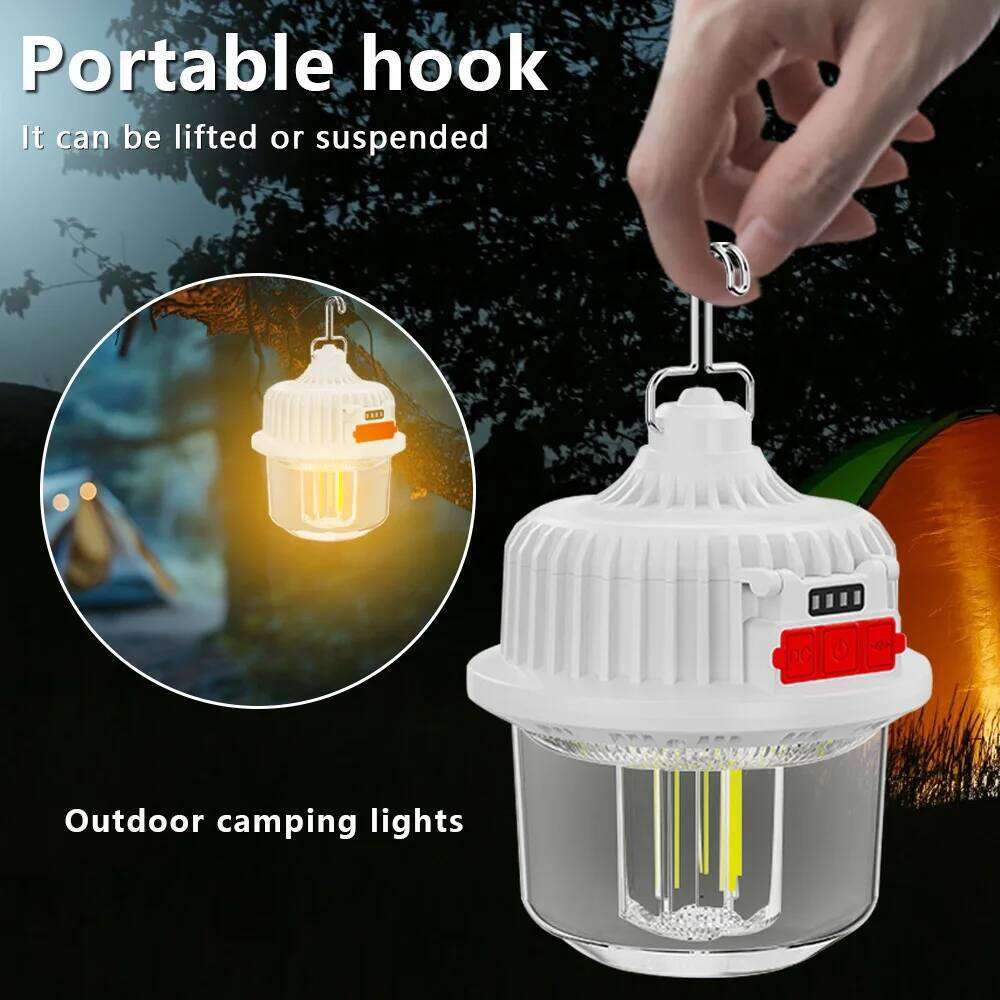 2400mAh Solar Camping 4 Modes Rechargeable Waterproof Lantern for Tent Outdoor Emergency Work Light Portable Hanging Torch S260302