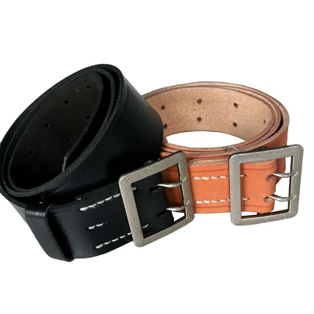German Belt Double Hole WW2 Men Waistband Combat Casual Girdle Retro Carviar Tool Equipment Soldier War Field S260228
