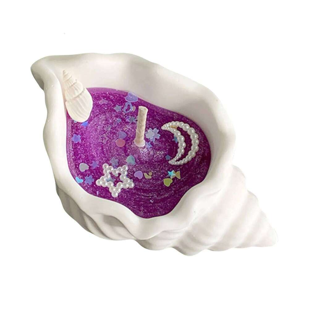New Handmade Natural Conch Soy Wax Gel Candle With Oil Scent Ocean Theme Scented Candles For Women W260303