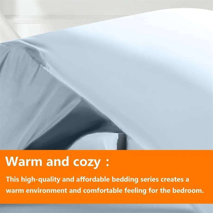 Light Blue Full Size Comforter Set - 7 Pieces Bed in a Bag Bedding with All Season Soft Quilted Warm Fluffy Reversible Comforte W260302