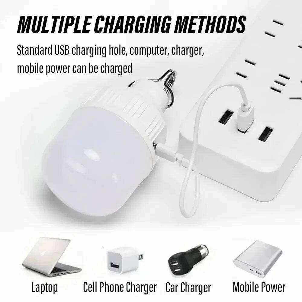 1-10pcs Outdoor USB Rechargeable LED Lamp Bulbs High Brightness Emergency Light Hook Up Camping Portable Lantern Night Lights S260302