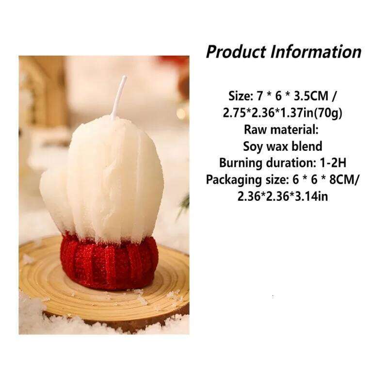 Winter Scented Candles, Atmosphere Mini Wool Gloves Shape Fragrance Small Gift Christmas Candles W260303