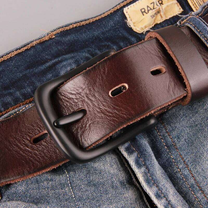 Handmade Retro Leather Simple Luxury Pin Buckle Jeans Men's First Layer Cowhide Casual Belt Authentic S260228
