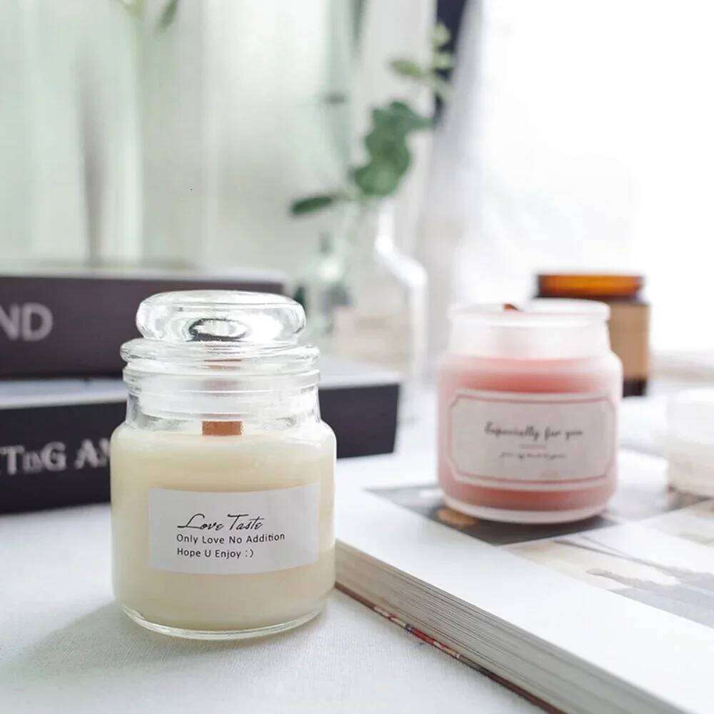 Empty Glass Candle Jar with Lid Customized Gravure Printing Luxury Holder Making Scented Candles for Valentine's Day W260303