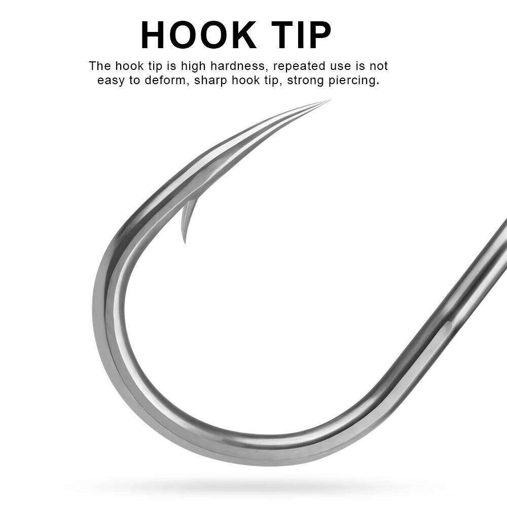 PROBEROS 10pcs Saltwater Hooks Set Ringed Eye Barbed Sharp Fishing with Super Tenacity High Carbon Steel Jig Hook Z260228