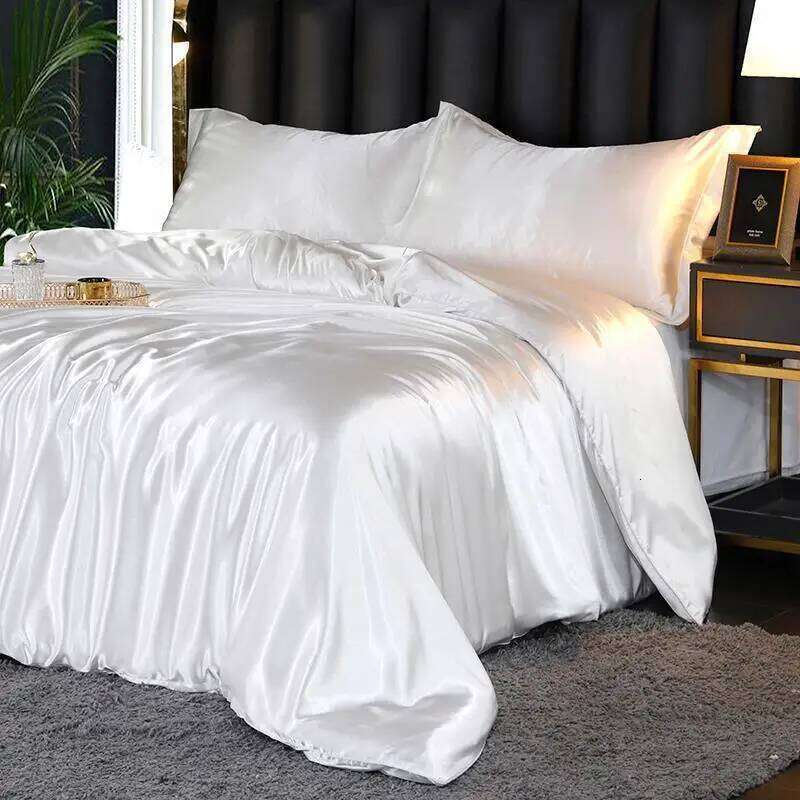 Ice cool feeling four-piece set double-sided mulberry silk solid color sheet quilt cover summer cold bed W260302