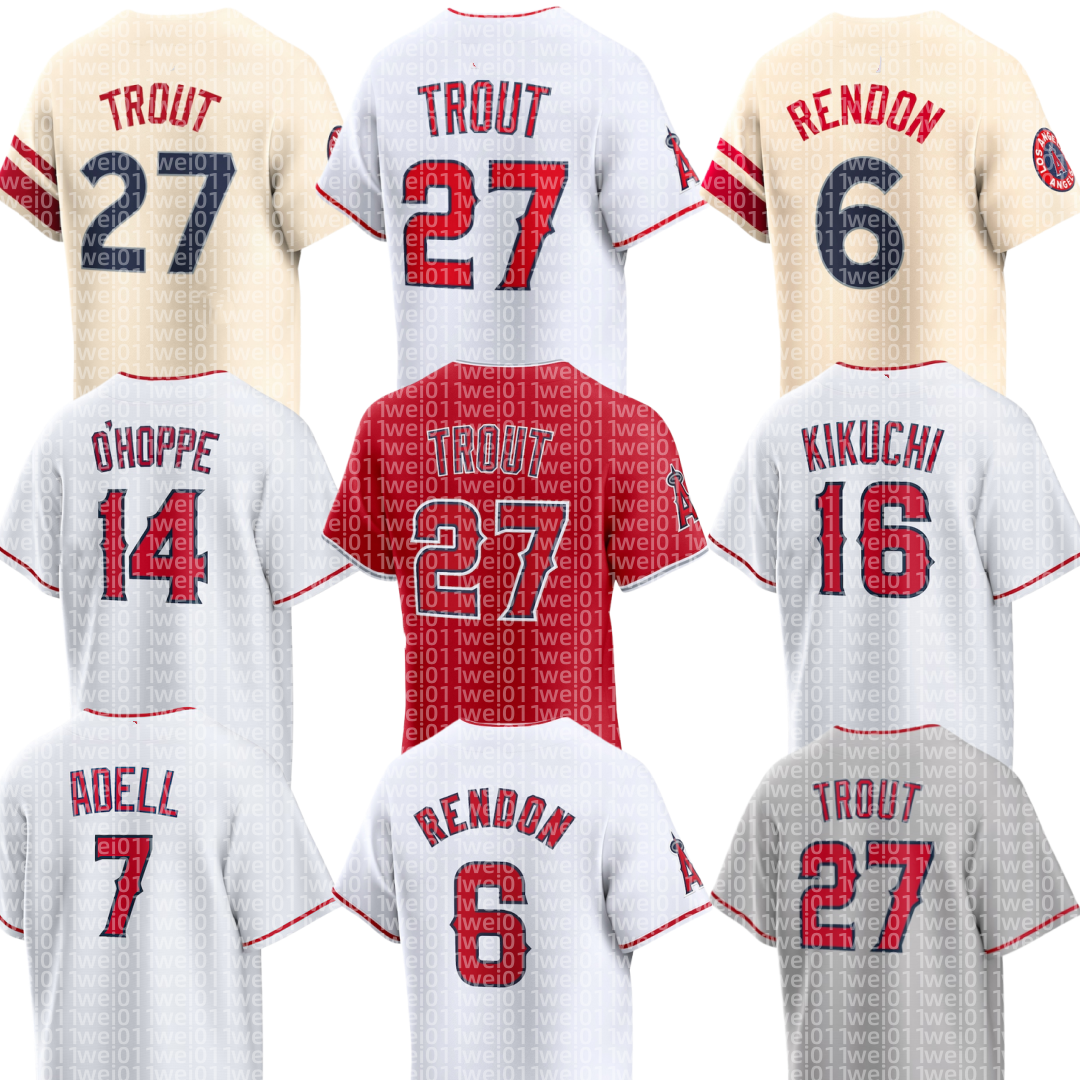 Angels Baseball Jersey Custom Mike Trout Zach Neto Logan O'Hoppe Yusei Kikuchi Anthony Rendon Jo Adell Nolan Schanuel Caden Dana Jorge Soler Jose Soriano Reid Detmers