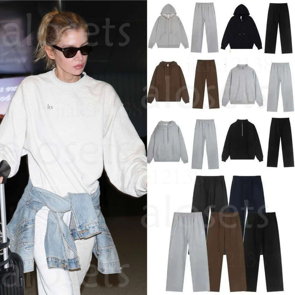 2026 aloismness women clothes Stylish High Waisted Set Jacket and Pants for Yoga Gym Running Seamless Trendy Fitness Wear aloismness women clothes