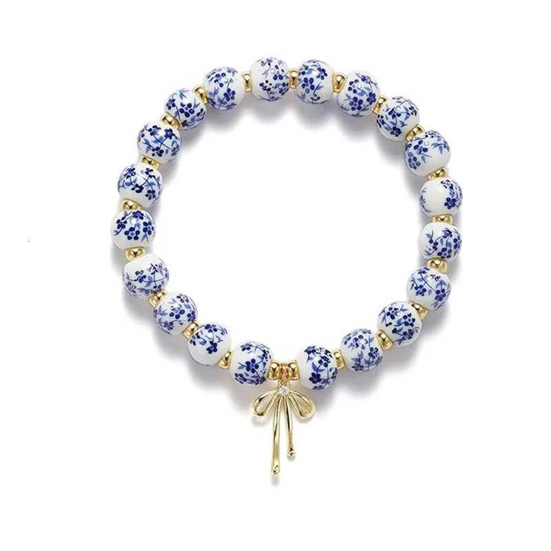 Ceramic golden beads Baroque pearl bracelet Virgin Mary and Jesus Charm Gift/Cross Jewelry/Christian Gift with Gift Box H260303