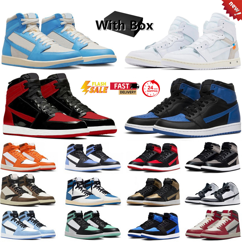 2026 with box 1 1s mens basketball shoes Alaska Royal Bred Patent Starfish Denim Unc Toe University Blue Palomino Lost and Found men women trainers sports sneakers GAI