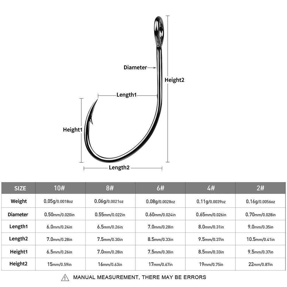 50 Pcs/Set Carbon Steel V Sharp Circle Hook Tackle Box Barbed Accessories Fishing Lure Slow Jigging Z260228