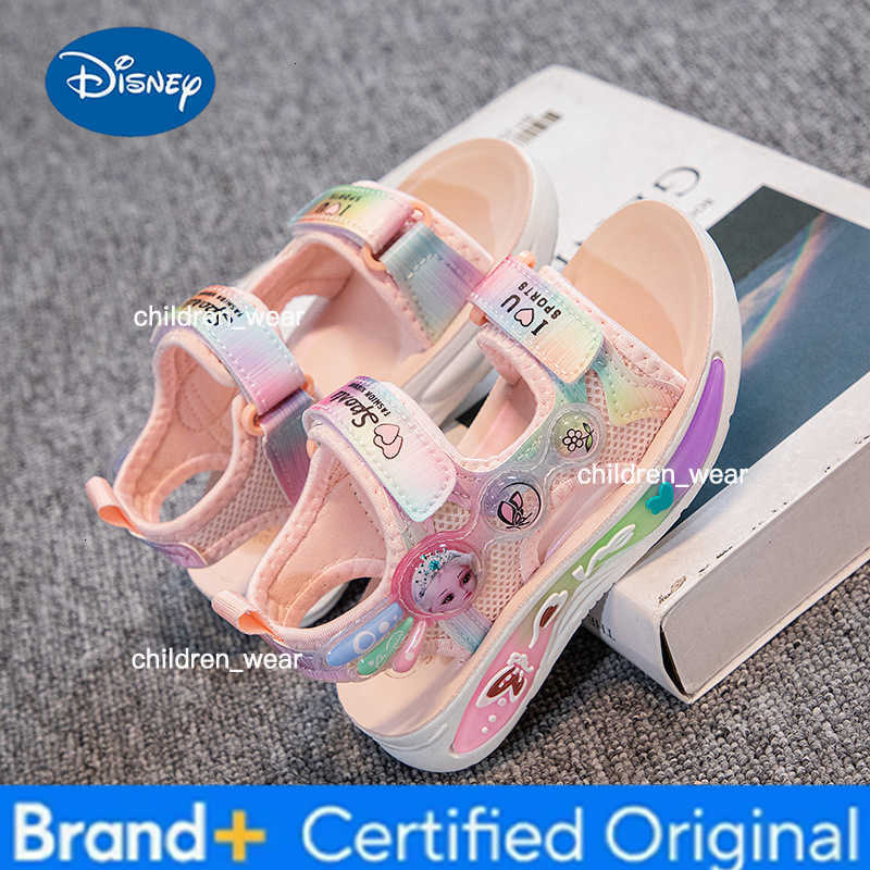 Disney Childrens Sandals Beach Summer Princess Fashion Childrens Shoes Sports Sandals Pink Purple 3-10 Year Old Girls Sandals H260303