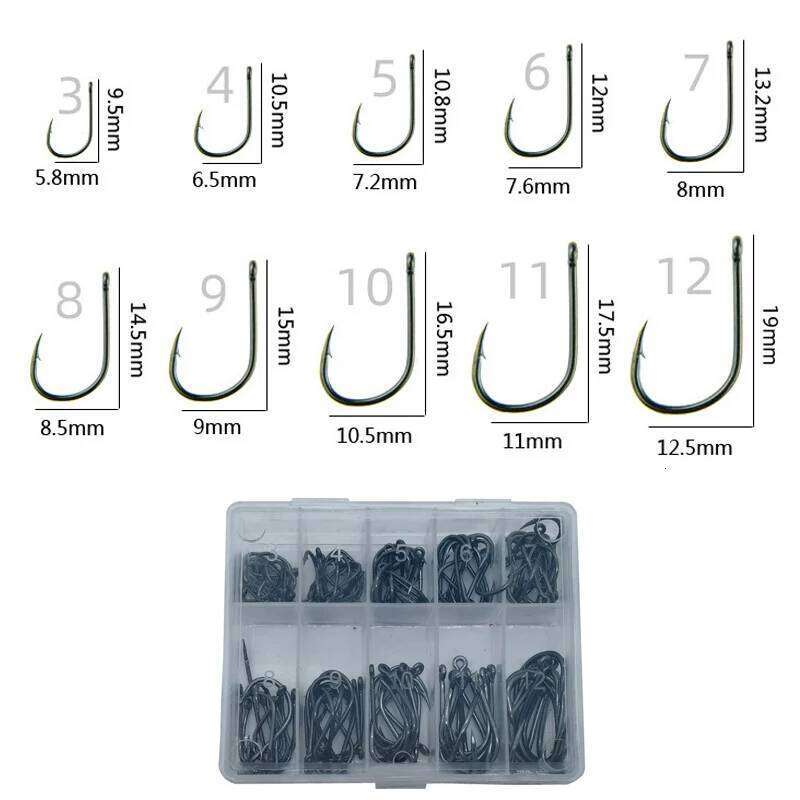 Barbed Hooks Set, High Carbon Steel, Saltwater, Freshwater Gear, Fishing Accessories Z260228