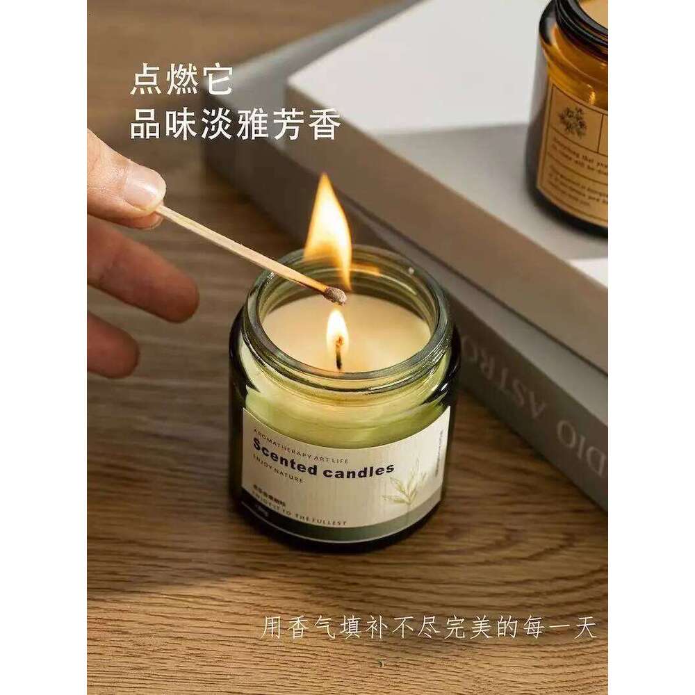 Green bottle scented gift set, home fragrance, soy wax, essential oil, bedroom candle W260303