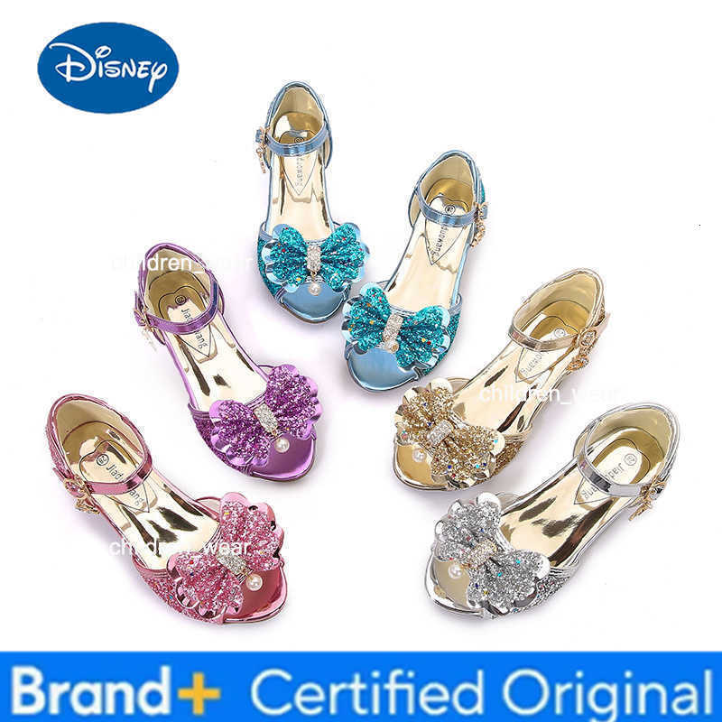 Disney Girls High Heels For Kids Princess Leather Sandals Children Halloween Cosplay Party Wedding Dancing Shoes Fashion Crystal Shoes H260303